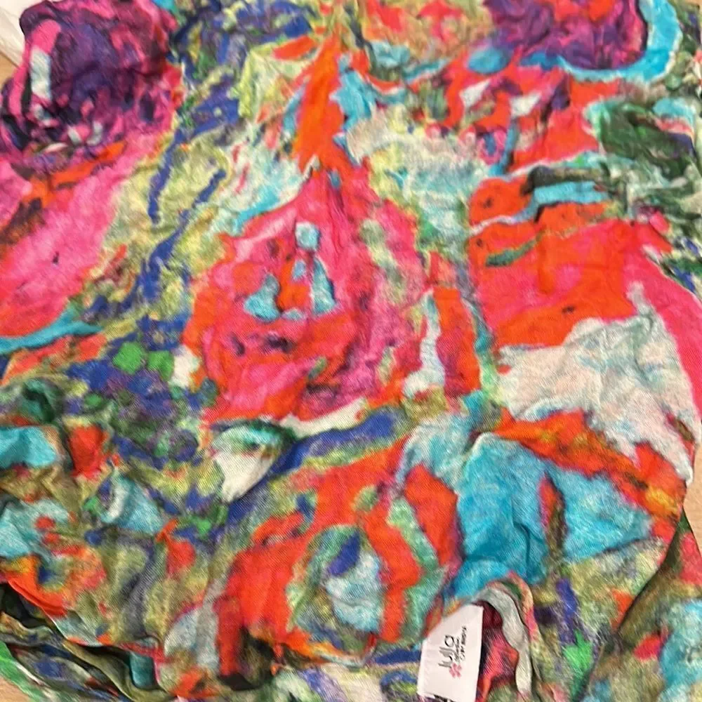Anthropologie Lulla Collection by Bindya Floral Reversible Scarf shoulder Wrap